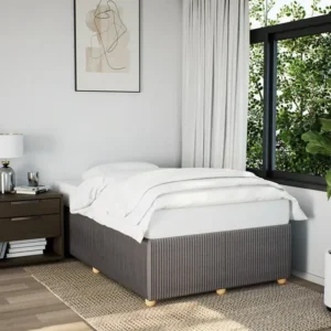 Estrutura de cama 120x200 cm tecido cinza-acastanhado