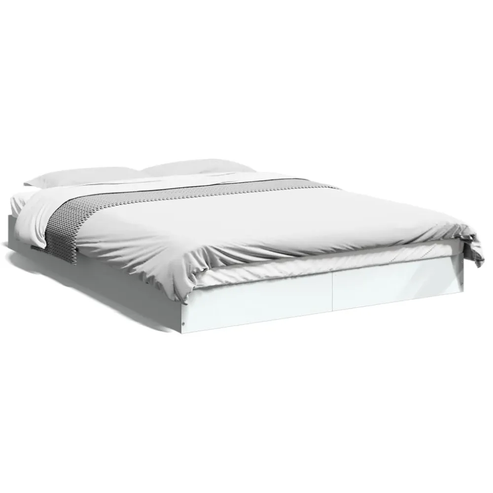 Estrutura de cama 135x190 cm derivados de madeira branco