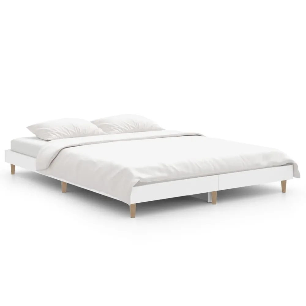 Estrutura de cama 135x190 cm derivados de madeira branco