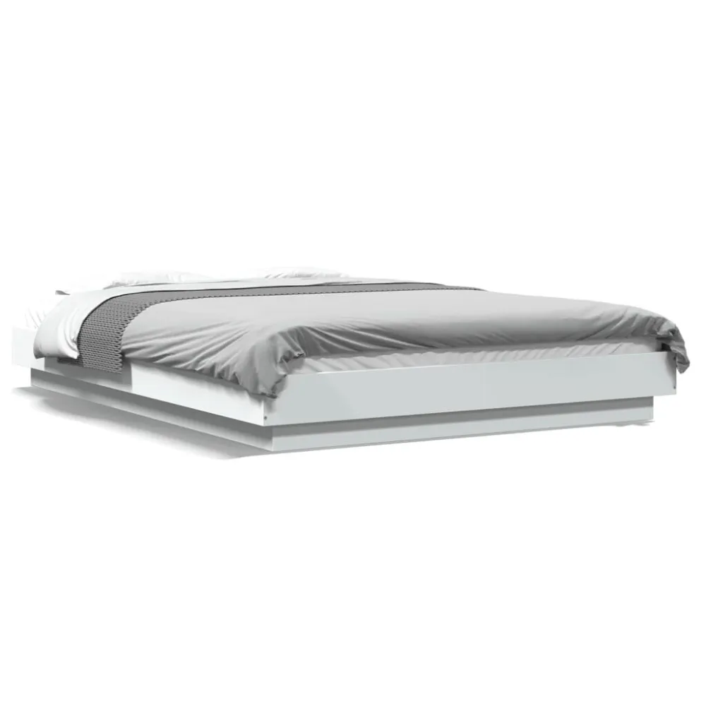 Estrutura de cama 135x190 cm derivados de madeira branco