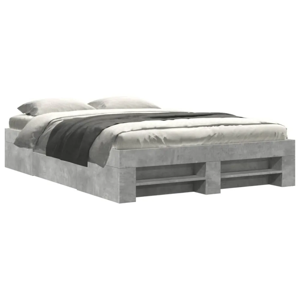 Estrutura de cama 135x190 cm derivados de madeira cinza cimento