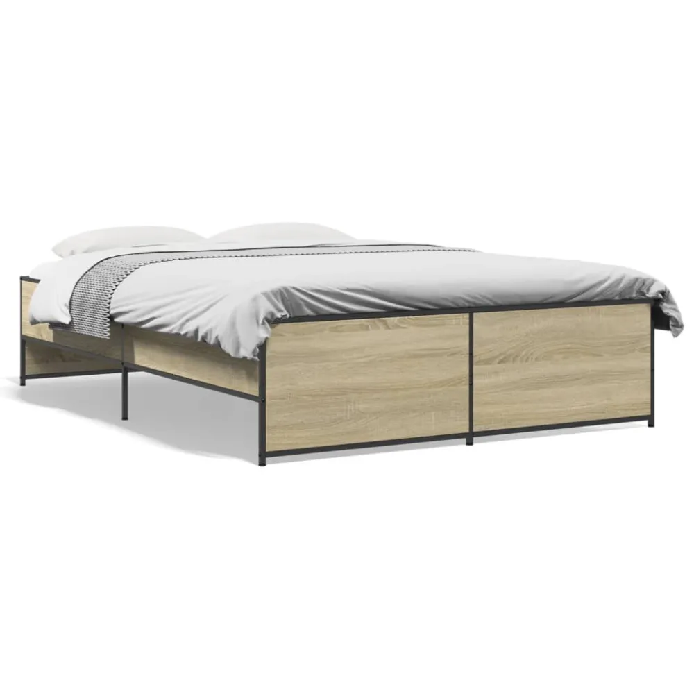 Estrutura de cama 135x190 cm derivados madeira/metal