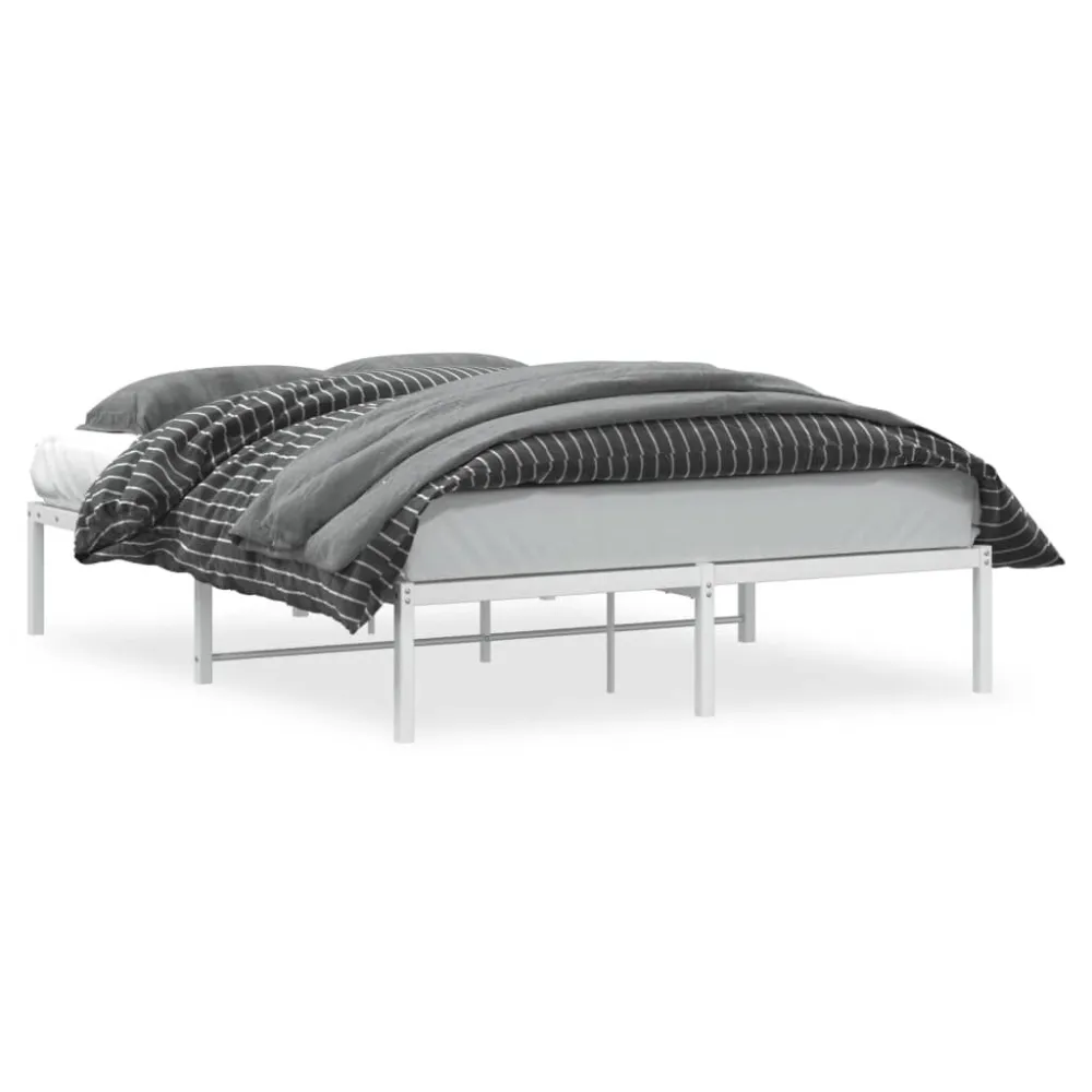 Estrutura de cama 135x190 cm metálico branco