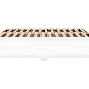 Estrutura de cama 140x190 cm couro artificial branco