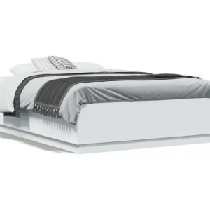 Estrutura de cama 140x190 cm derivados de madeira branco