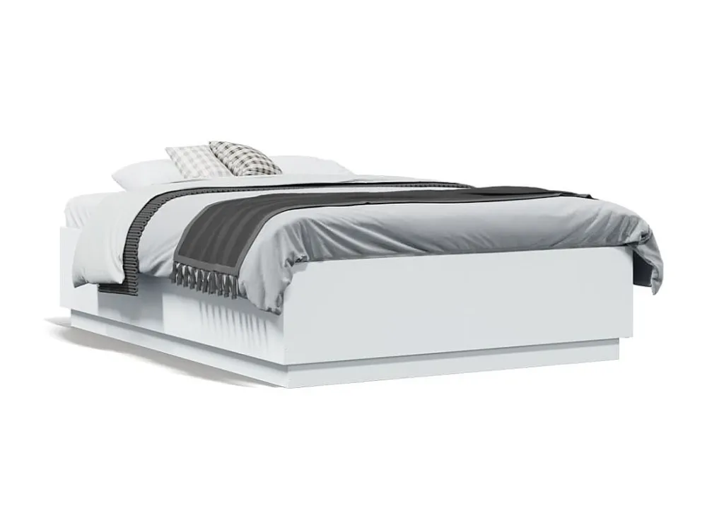 Estrutura de cama 140x190 cm derivados de madeira branco