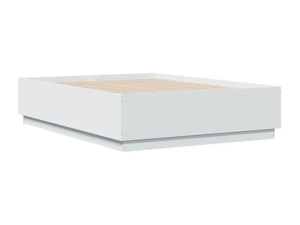 Estrutura de cama 140x190 cm derivados de madeira branco