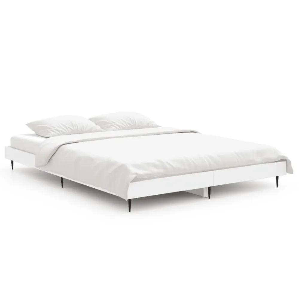 Estrutura de cama 140x190 cm derivados de madeira branco