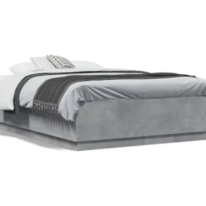 Estrutura de cama 140x190 cm derivados de madeira cinza cimento