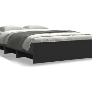 Estrutura de cama 140x190 cm derivados de madeira preto