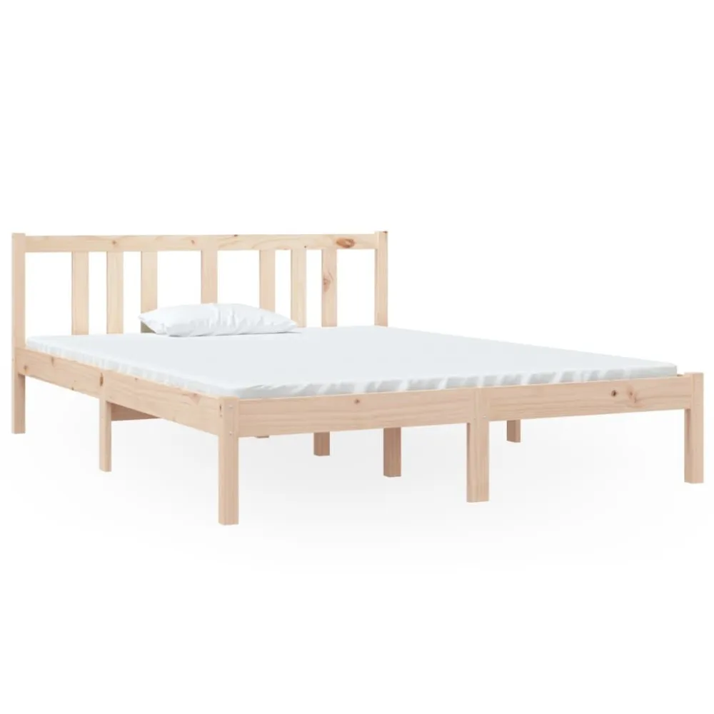 Estrutura de cama 140x190 cm madeira maciç