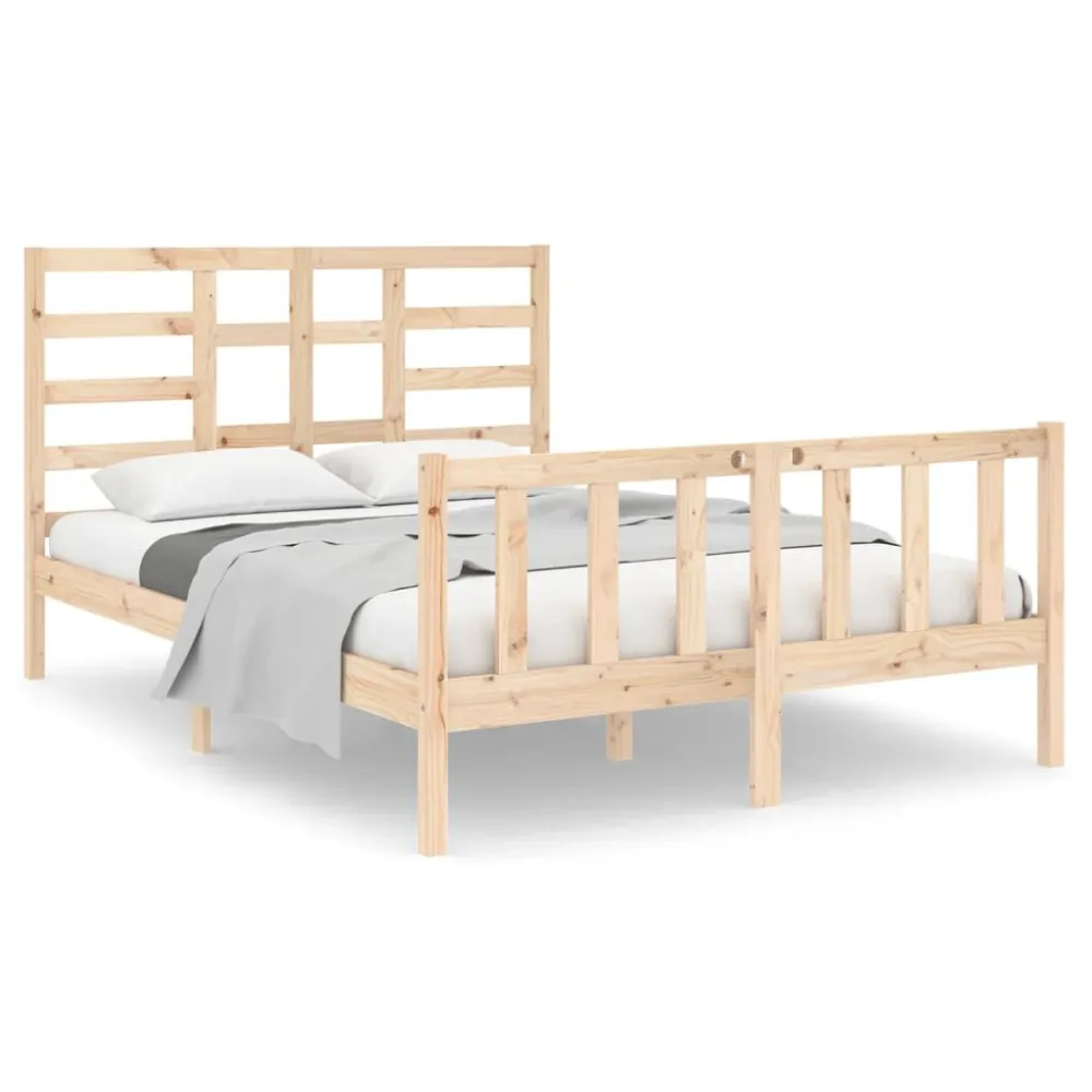 Estrutura de cama 140x190 cm madeira maciç
