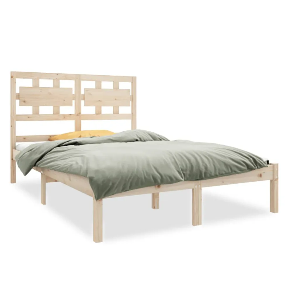 Estrutura de cama 140x190 cm madeira maciç
