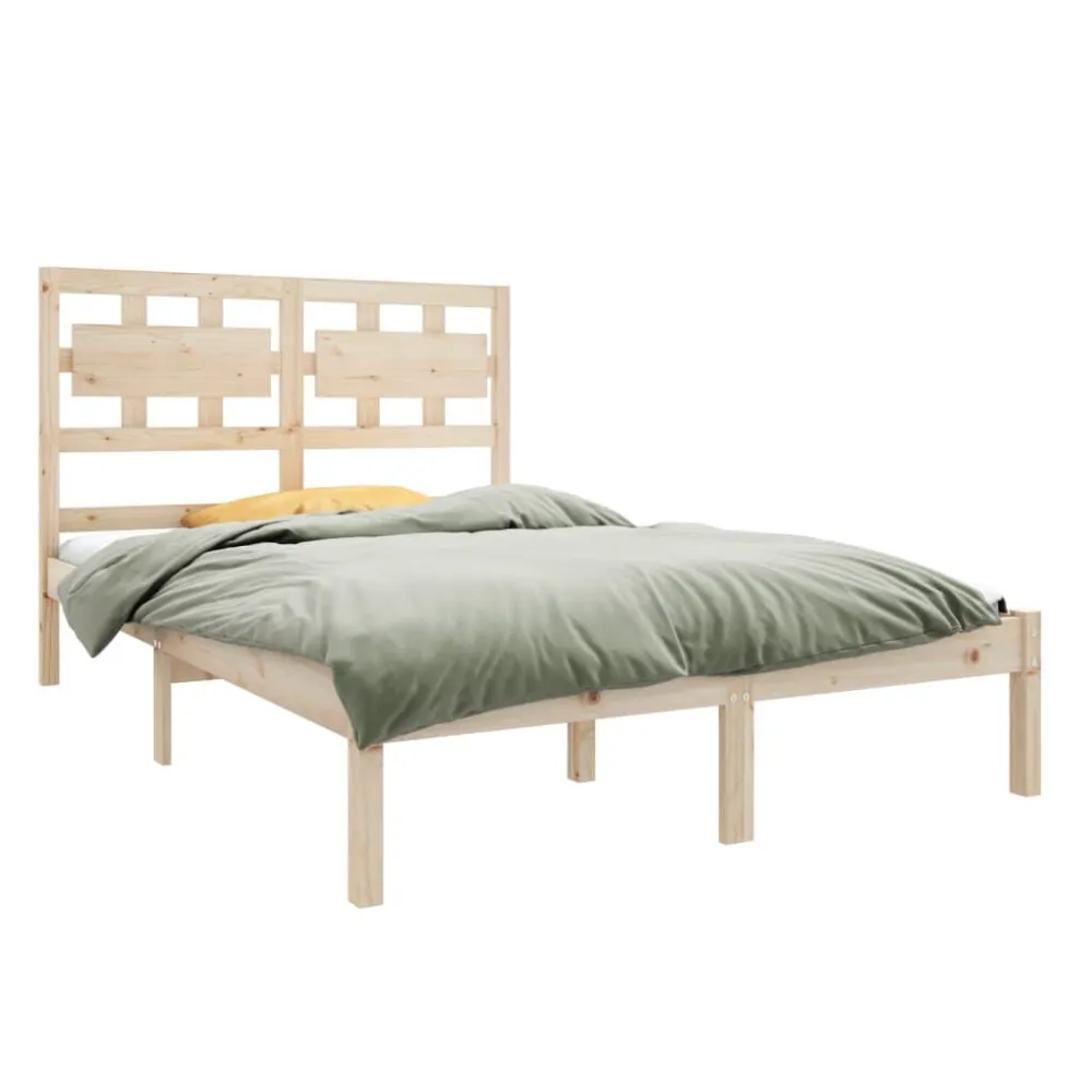 Estrutura de cama 140x190 cm madeira maciç