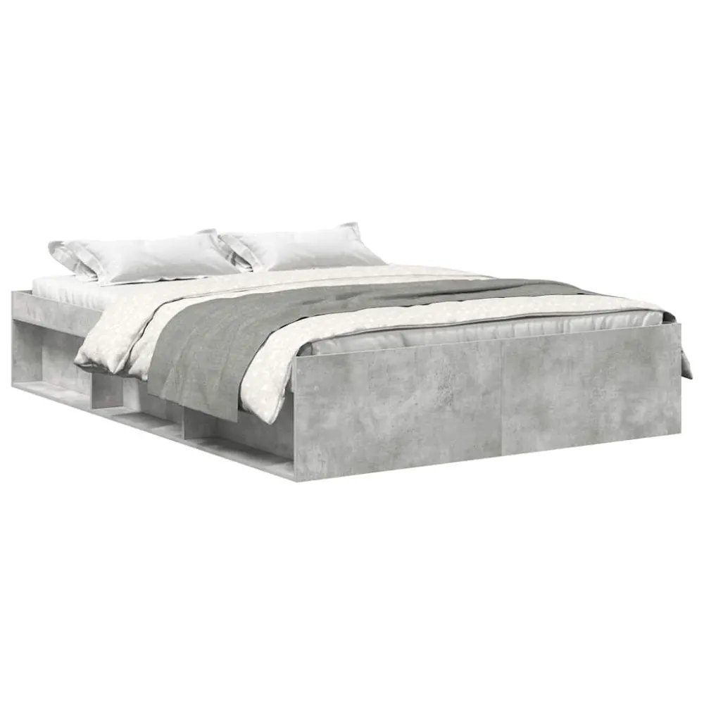 Estrutura de cama 140x200 cm cinza cimento