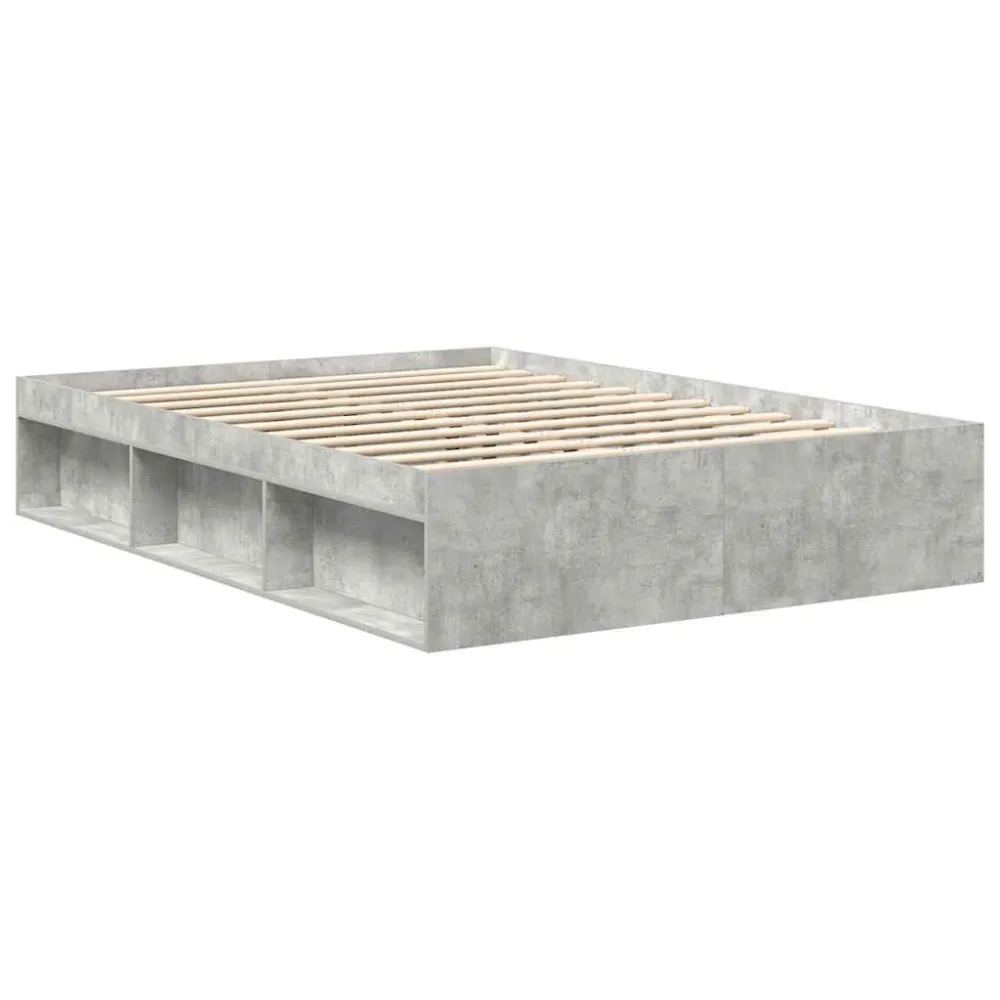 Estrutura de cama 140x200 cm cinza cimento