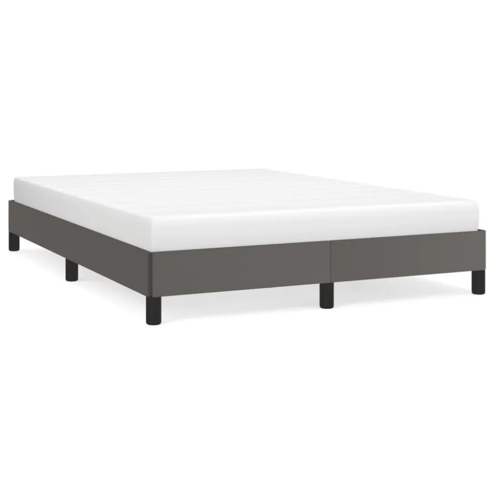Estrutura de cama 140x200 cm couro artificial cinzento