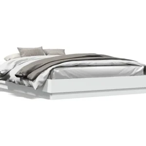 Estrutura de cama 140x200 cm derivados de madeira branco