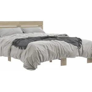 Estrutura de cama 140x200 cm derivados madeira/metal