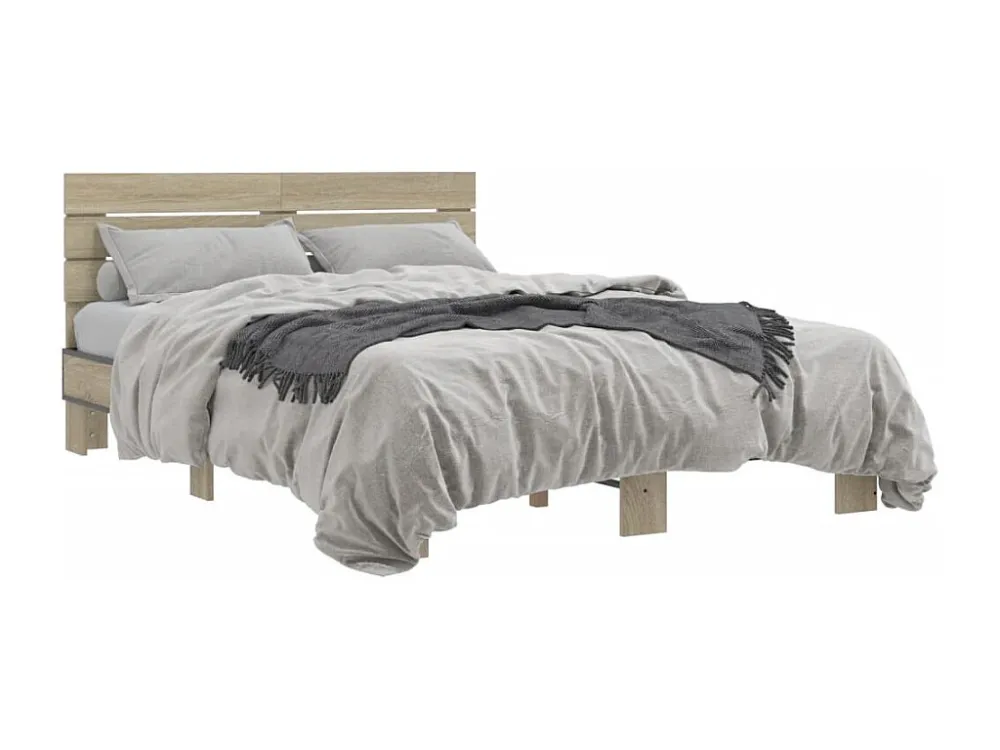 Estrutura de cama 140x200 cm derivados madeira/metal