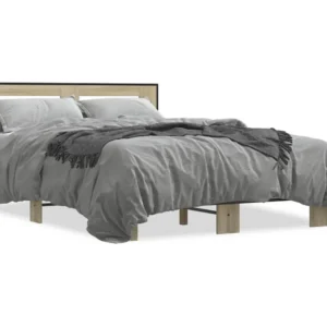 Estrutura de cama 140x200 cm derivados madeira/metal