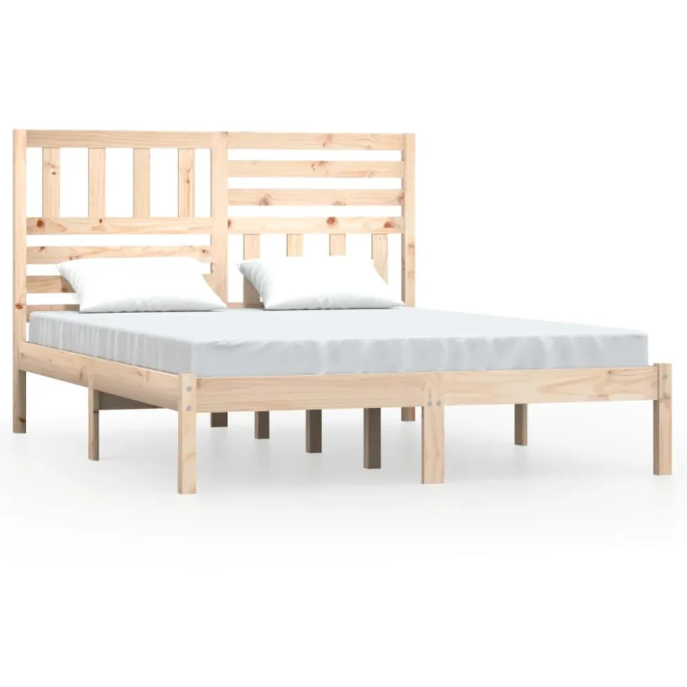 Estrutura de cama 140x200 cm madeira de pinho maciç