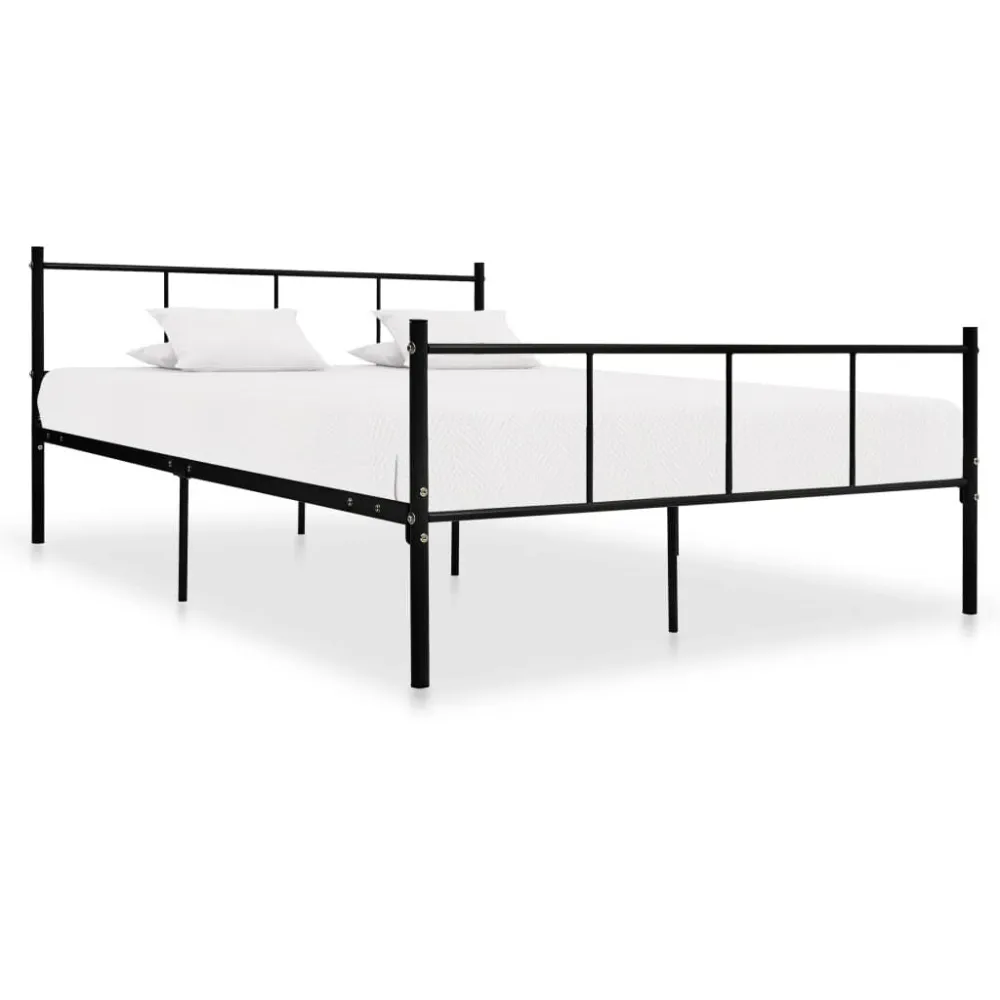 Estrutura de cama 140x200 cm metálico preto