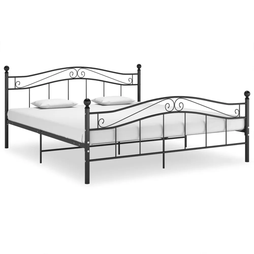 Estrutura de cama 140x200 cm metálico preto