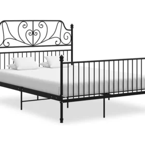 Estrutura de cama 140x200 cm metálico preto