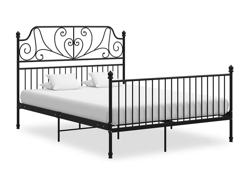 Estrutura de cama 140x200 cm metálico preto