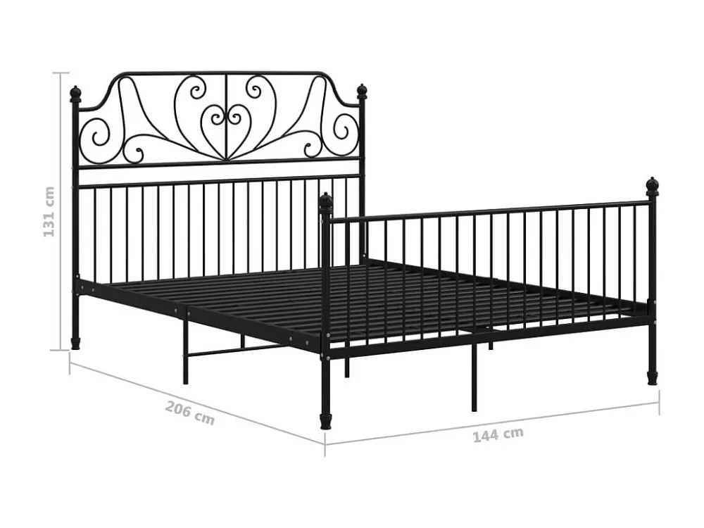 Estrutura de cama 140x200 cm metálico preto