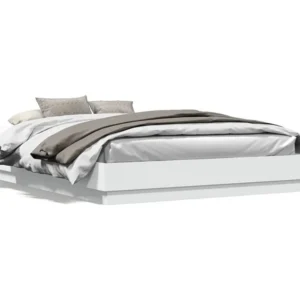 Estrutura de cama 160x200 cm derivados de madeira branco