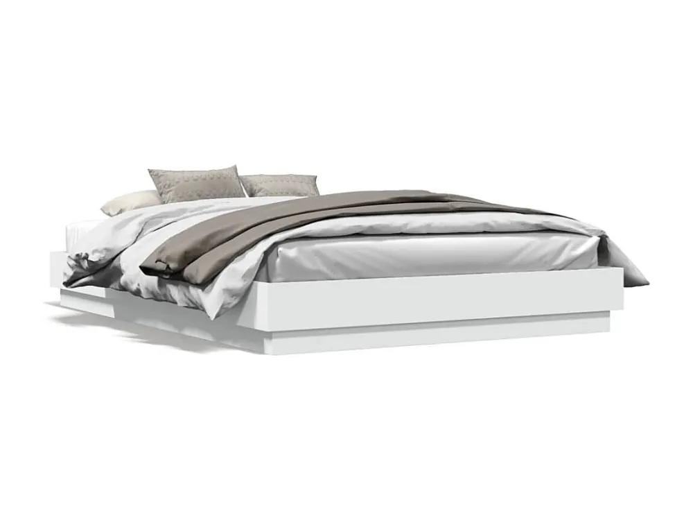 Estrutura de cama 160x200 cm derivados de madeira branco