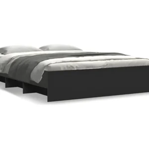 Estrutura de cama 160x200 cm derivados de madeira preto
