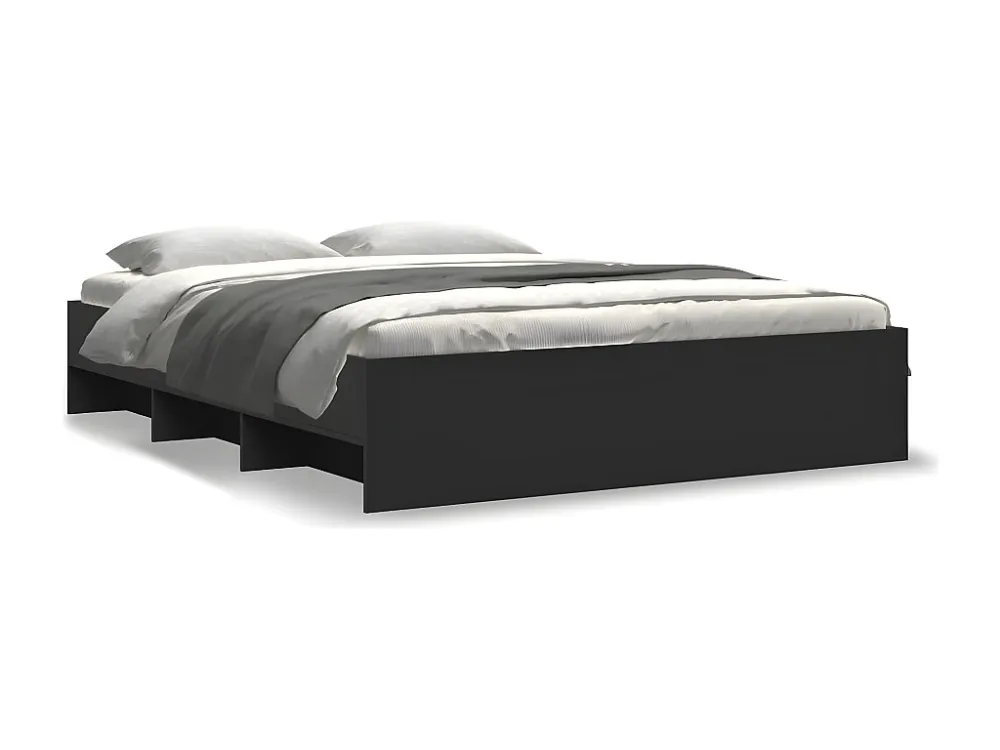 Estrutura de cama 160x200 cm derivados de madeira preto