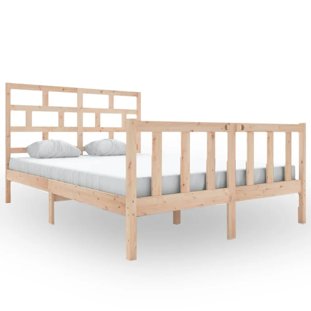 Estrutura de cama 160x200 cm madeira de pinho maciç