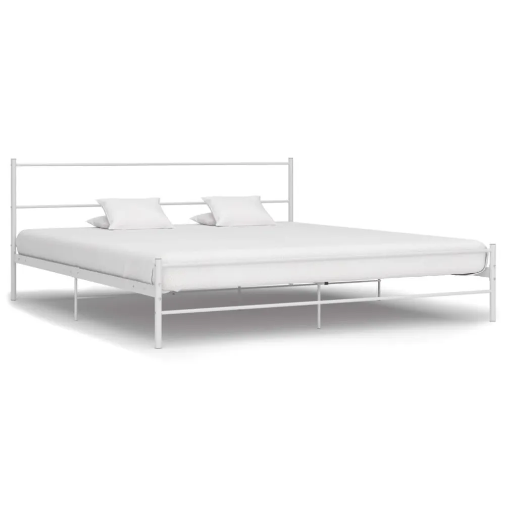 Estrutura de cama 160x200 cm metálico branco