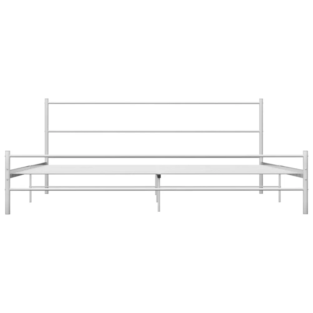 Estrutura de cama 160x200 cm metálico branco