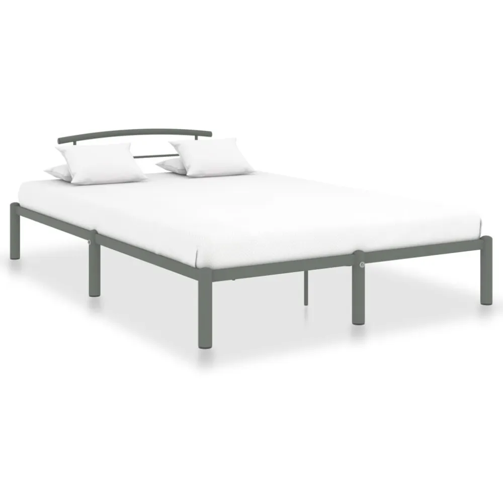 Estrutura de cama 160x200 cm metálico cinzento