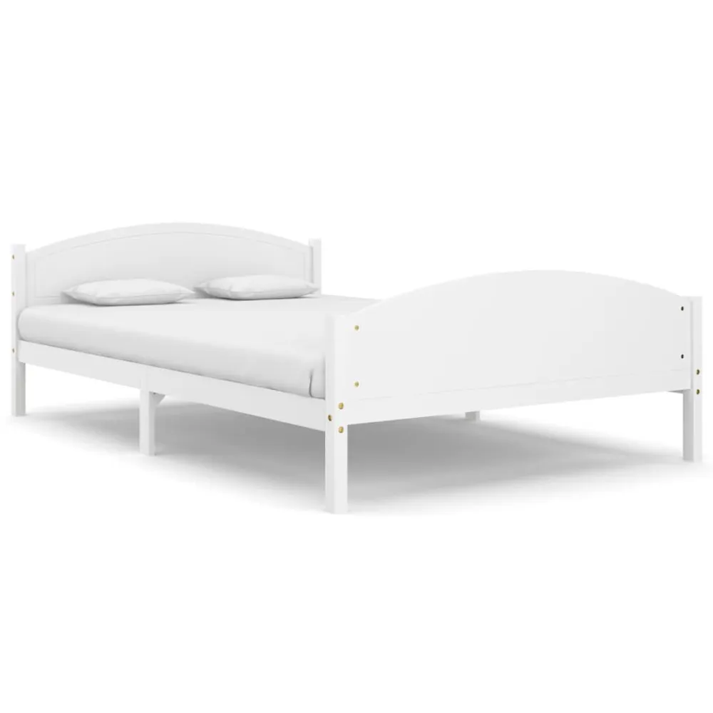 Estrutura de cama 160x200 cm pinho maciço branco
