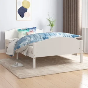 Estrutura de cama 160x200 cm pinho maciço branco