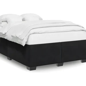 Estrutura de cama 160x200 cm veludo preto