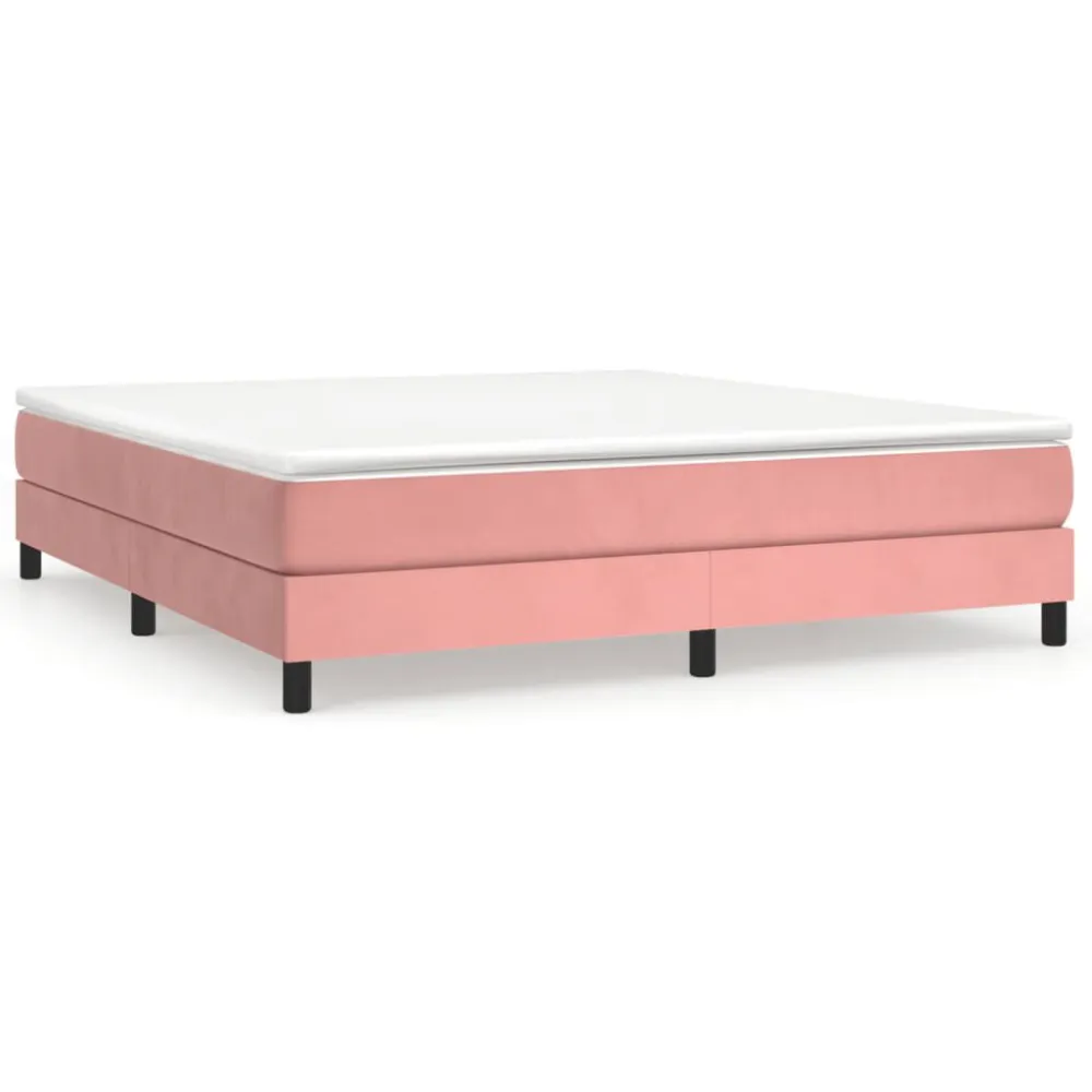 Estrutura de cama 160x200 cm veludo rosa