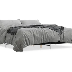 Estrutura de cama 180x200 cm derivados de madeira/metal preto