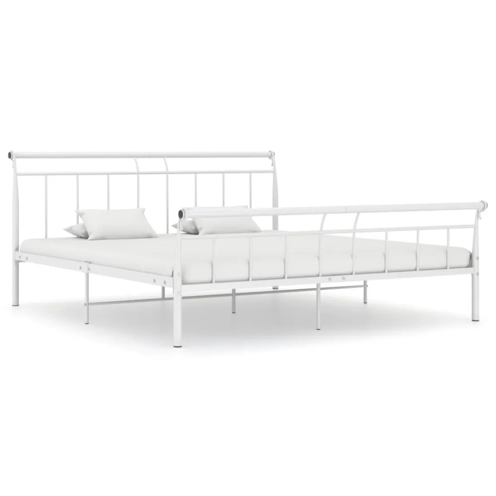 Estrutura de cama 180x200 cm metálico branco