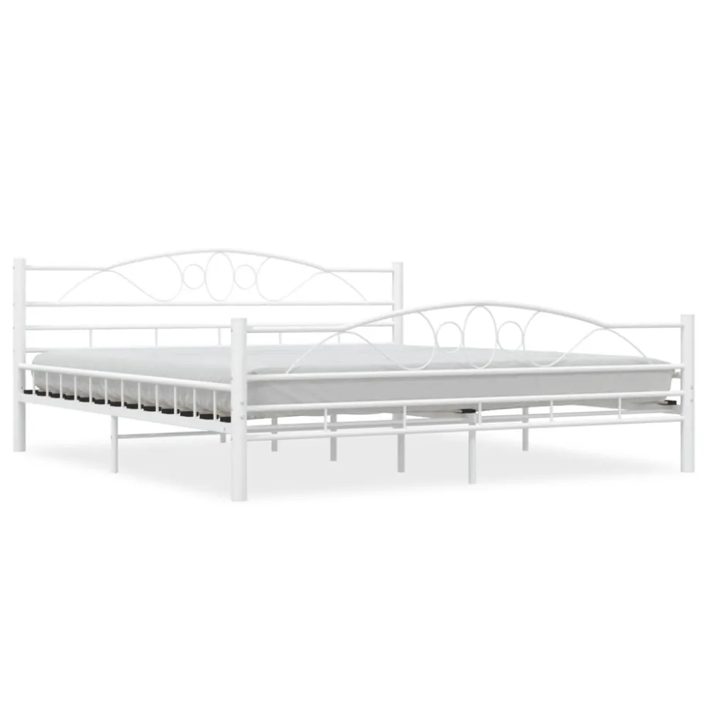 Estrutura de cama 180x200 cm metálico branco