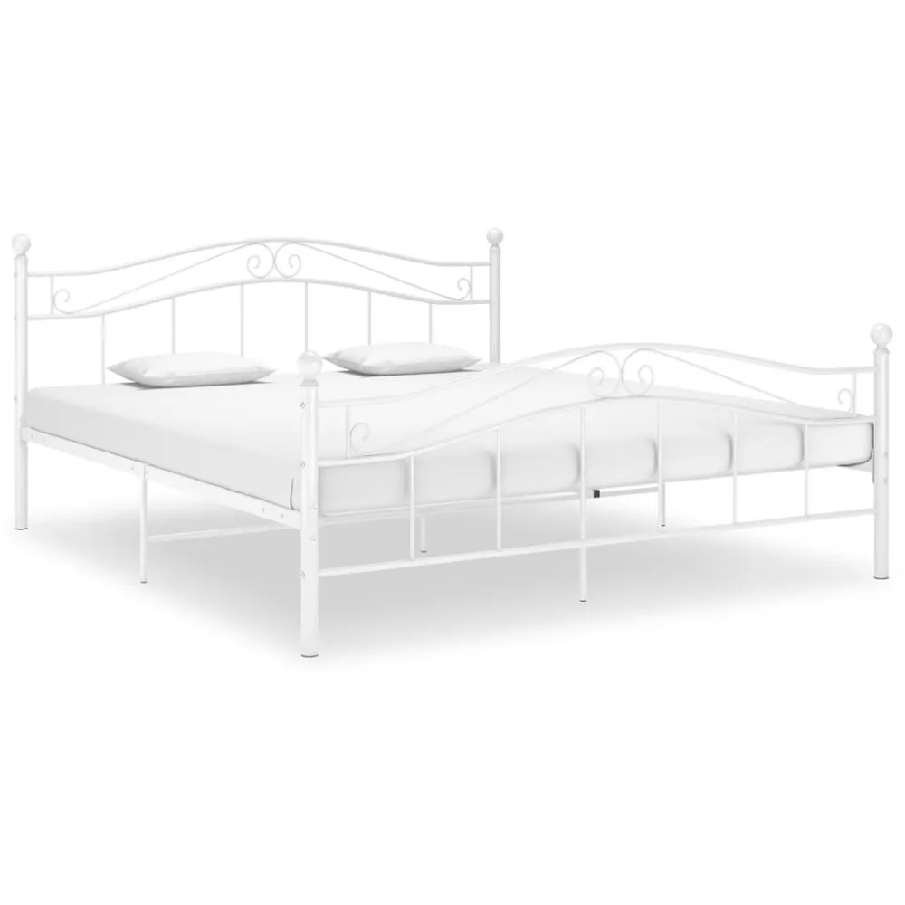 Estrutura de cama 180x200 cm metálico branco
