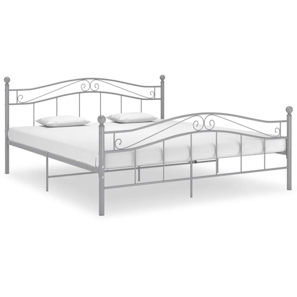Estrutura de cama 180x200 cm metálico cinzento