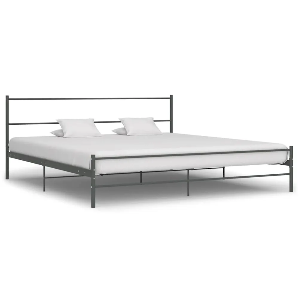 Estrutura de cama 180x200 cm metálico cinzento