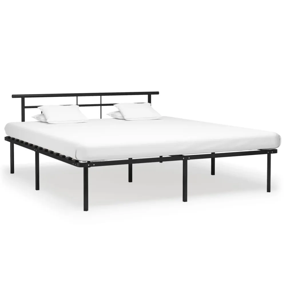 Estrutura de cama 180x200 cm metálico preto